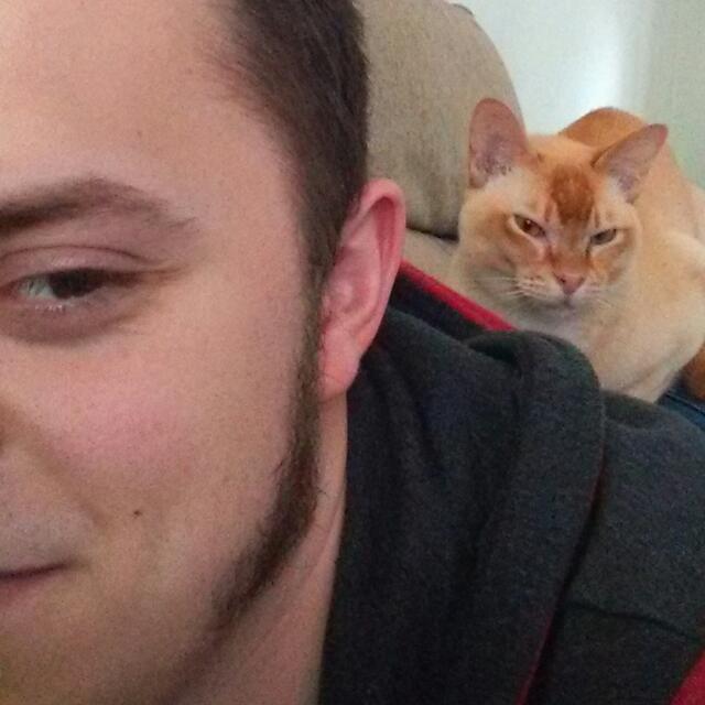 [a picture of me and Brian the cat]